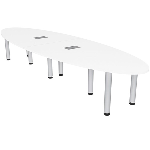 45 in W, 144 in L, 29 in H, Engineered Wood Top, White